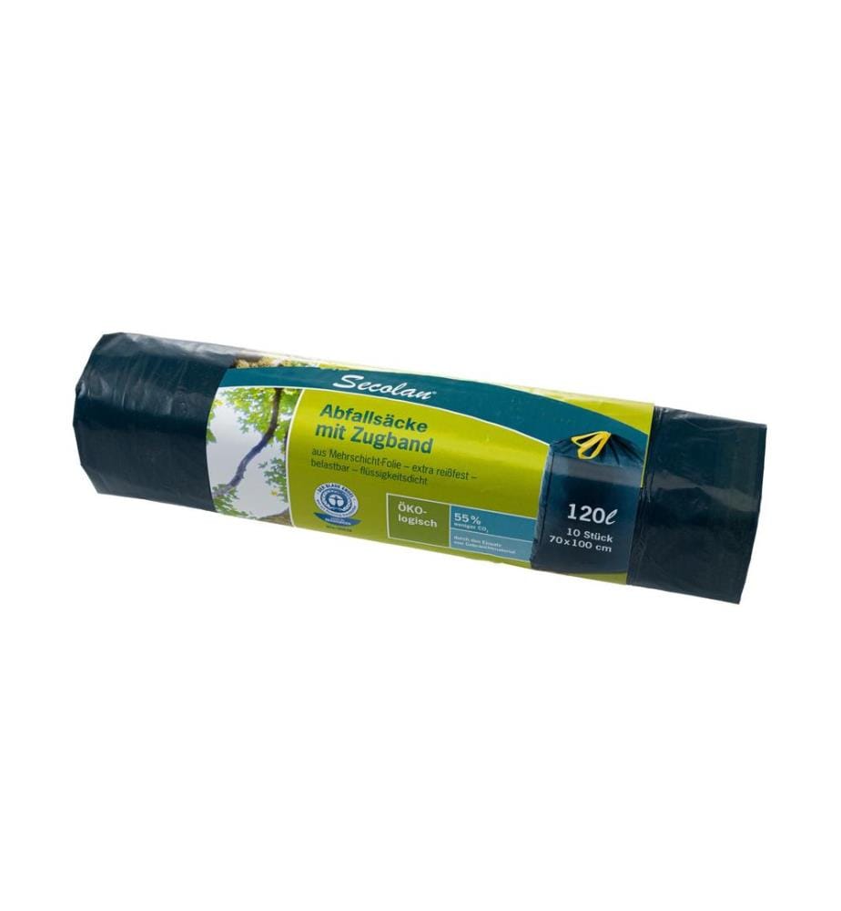 HAUSHALTSWARE - Sacs poubelle pRolle 120 l, 10 Pièce/s, Bleu/Noir