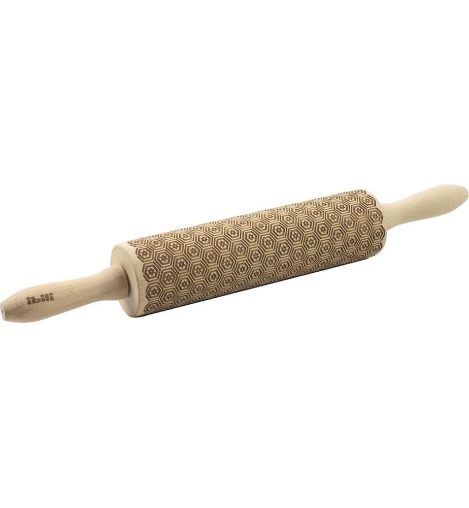 IBILI - Rouleau à pâtisserie avec motif Déco 39,5 x 5 cm, Brun