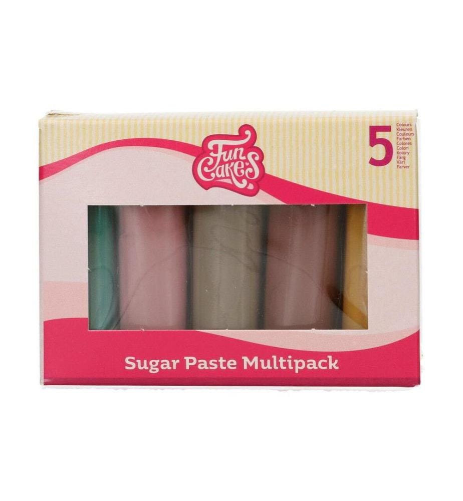 FUNCAKES - Pâte à sucre FUNCAKES - Tons de terre 5 rouleaux