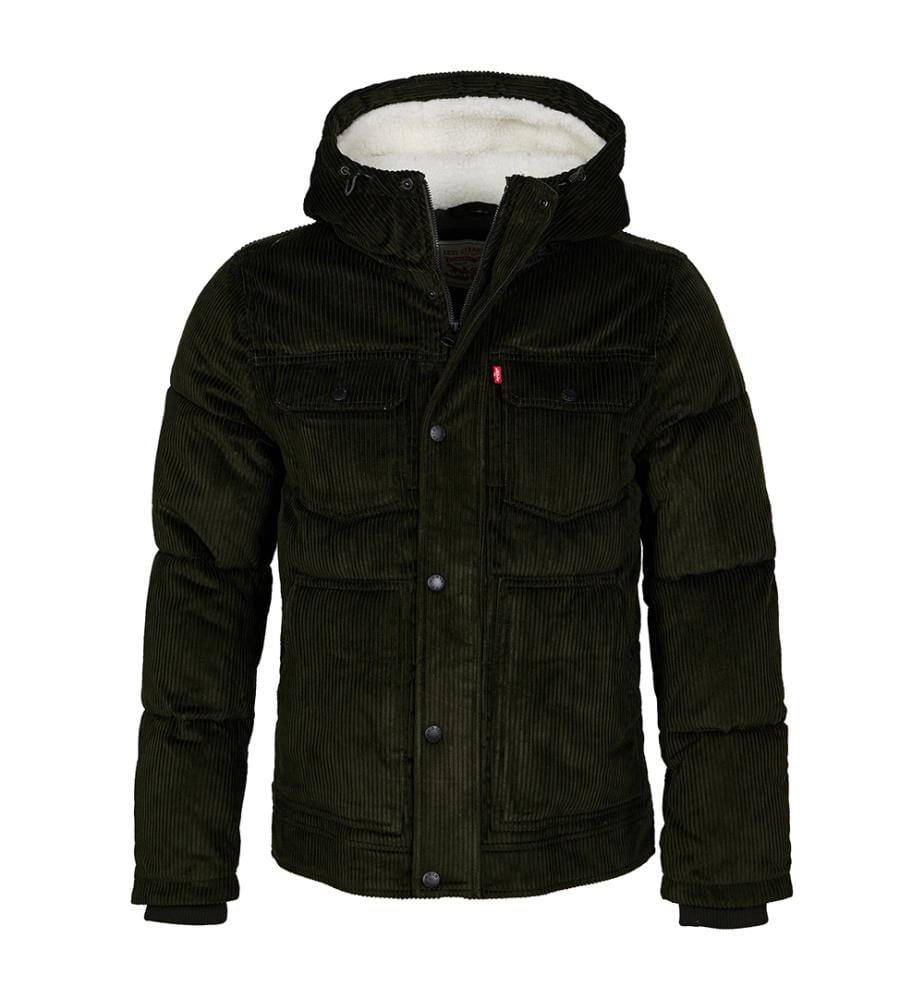 Doudoune Heavyweight Mid-Length Hooded Military - Olive
