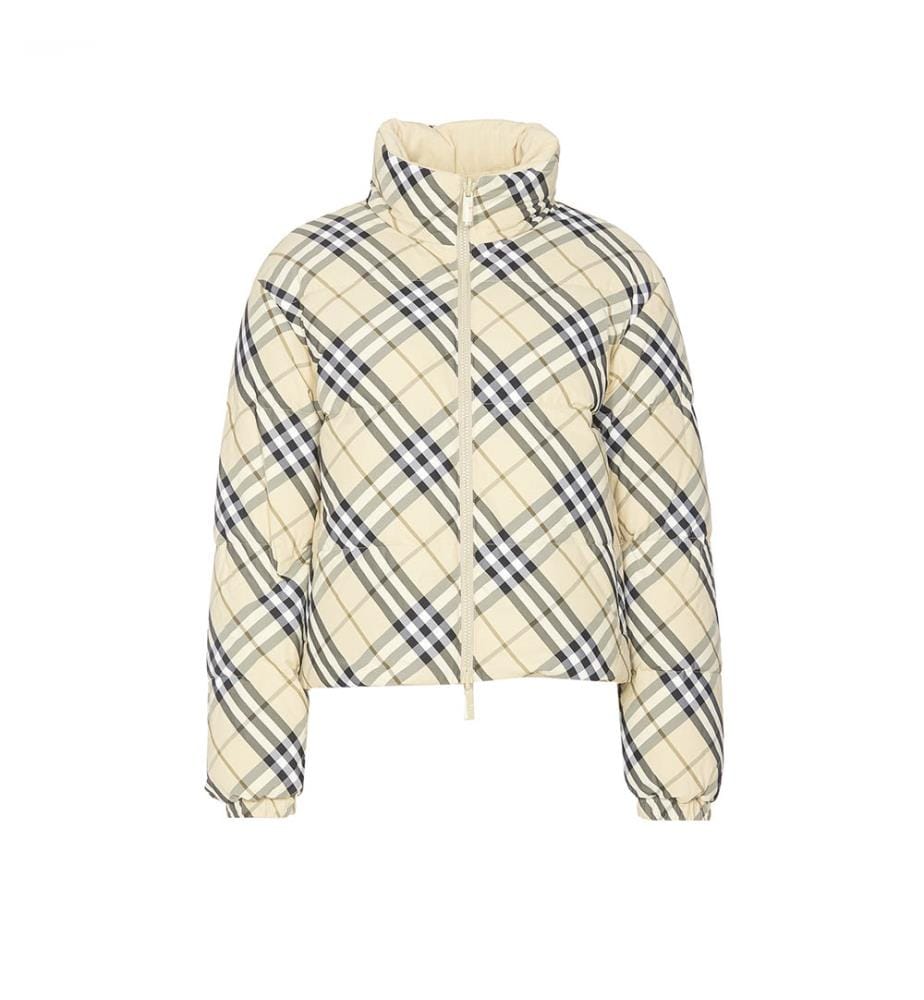 Doudoune Réversible à Carreaux- Beige et Noir