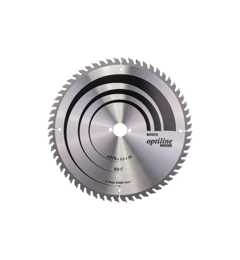 BOSCH - Professional Lame de scie circulaire Optiline Wood, 315 x 30 x 3.2 mm, Z 60