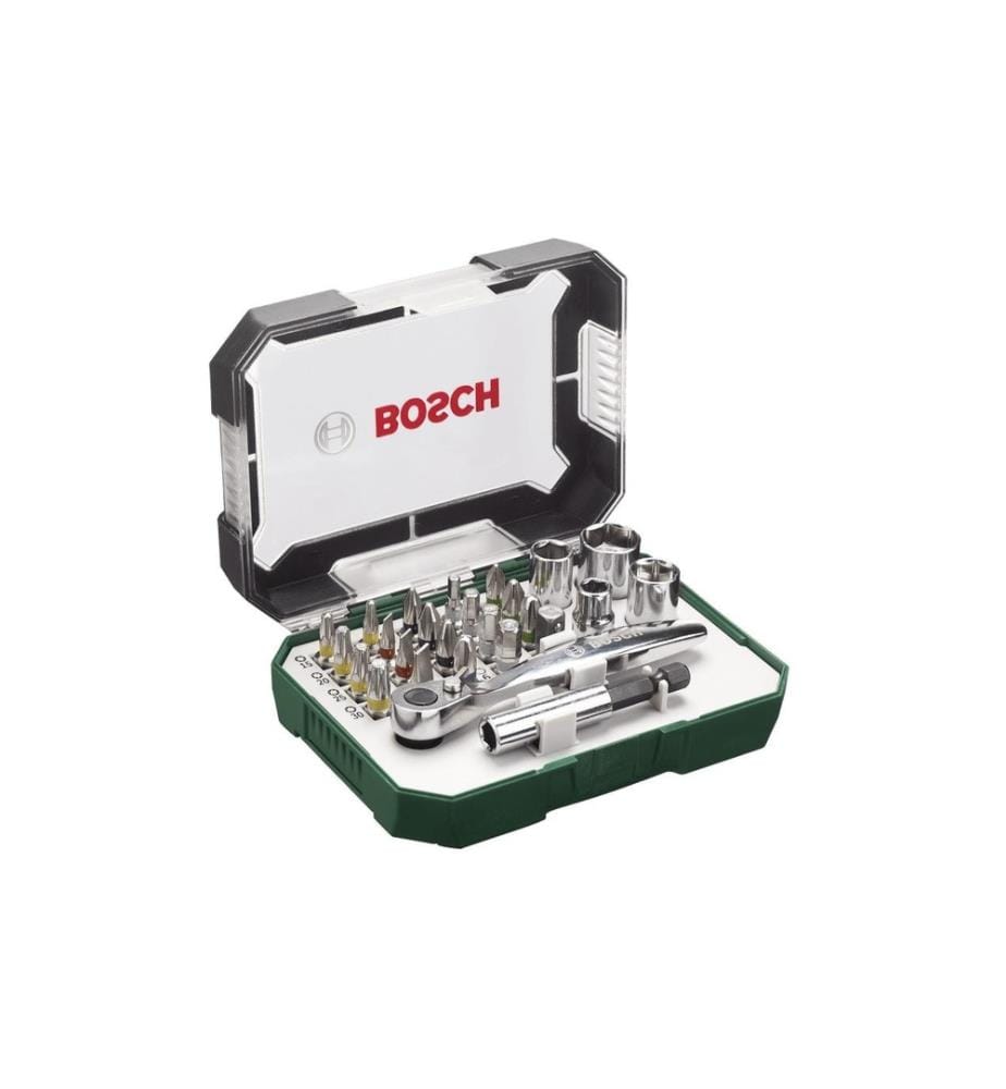 BOSCH - Jeu d'embouts de vissage et de cliquets, 26 pièces