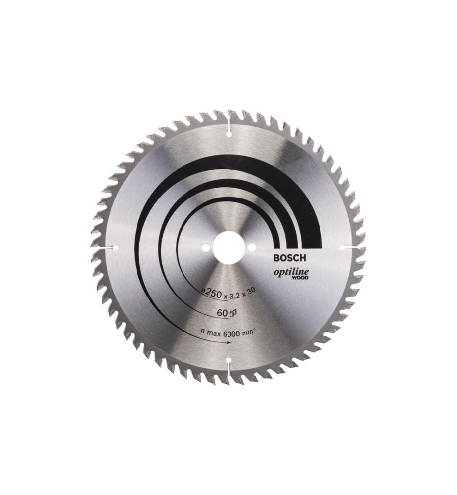 BOSCH - Professional Lame de scie circulaire Optiline Wood, 250 x 30 x 3.2 mm, Z 60