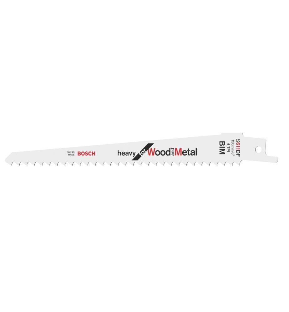 BOSCH - Professional Lame de scie sabre S 611 DF Heavy Wood and Metal, 5 pièces