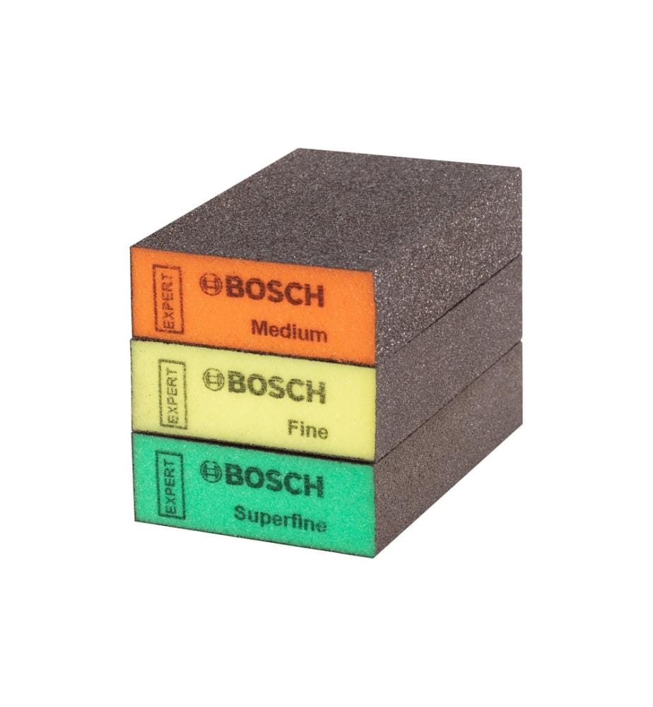 BOSCH - Professional Bloc de ponçage universel Kit Expert S471, 3 pièces, 69 x 97 x 26 mm