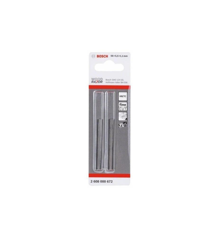 BOSCH - Professional Lame de rabot 56 mm GHO 12 V-20 Rasoir à bois, 2 pièces