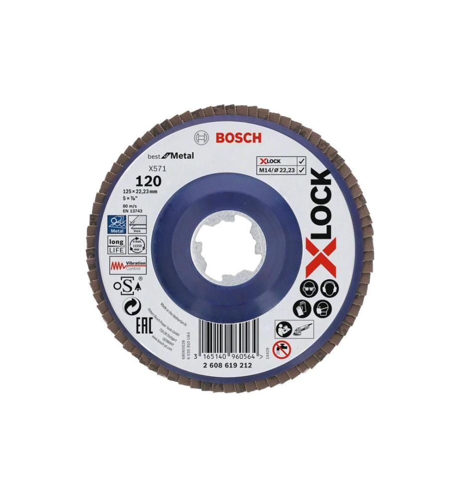 BOSCH - Professional Disque à lamelles X-LOCK Best for Metal K120, 125 mm