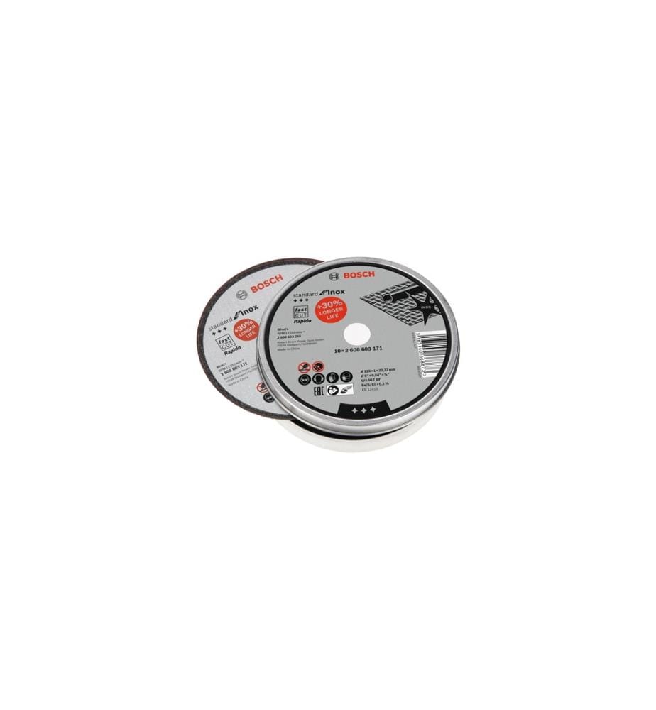 BOSCH - Professional Disque à trancher droit Standard Inox 125 x 1 mm, 10 pièces