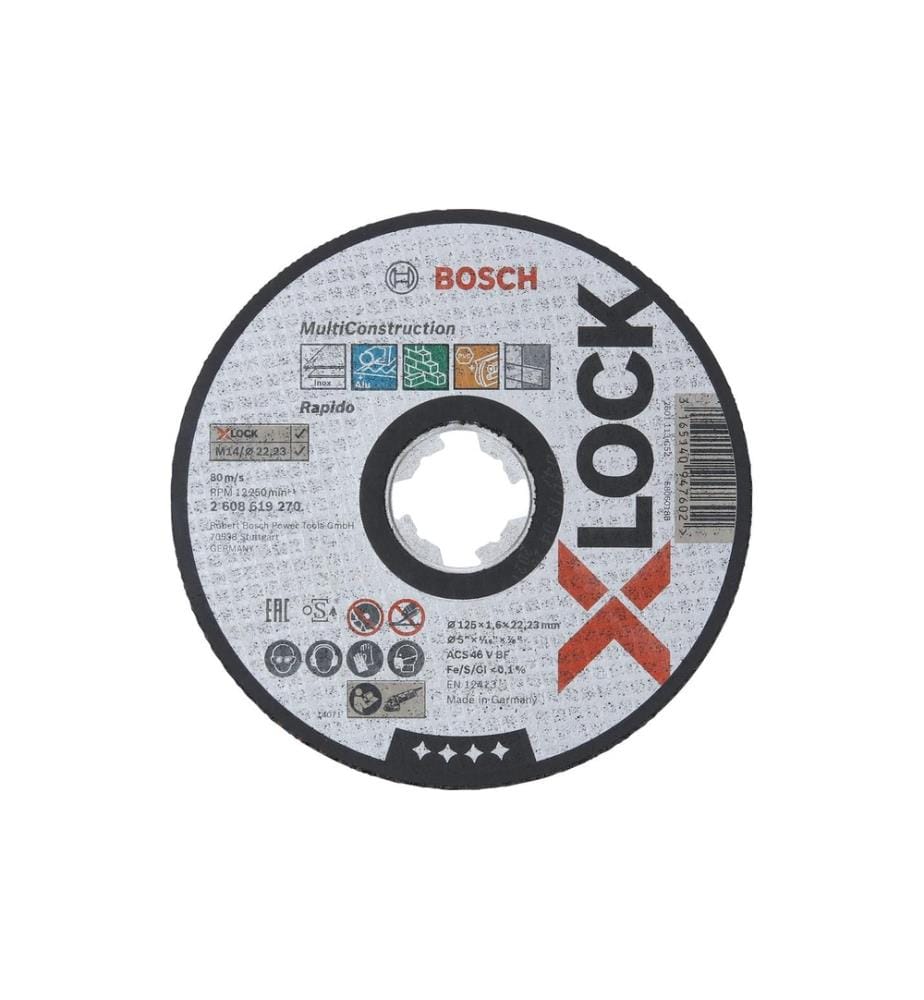 BOSCH - Professional Disque à tronçonner droit X-LOCK Multi Material 125 x 1.6