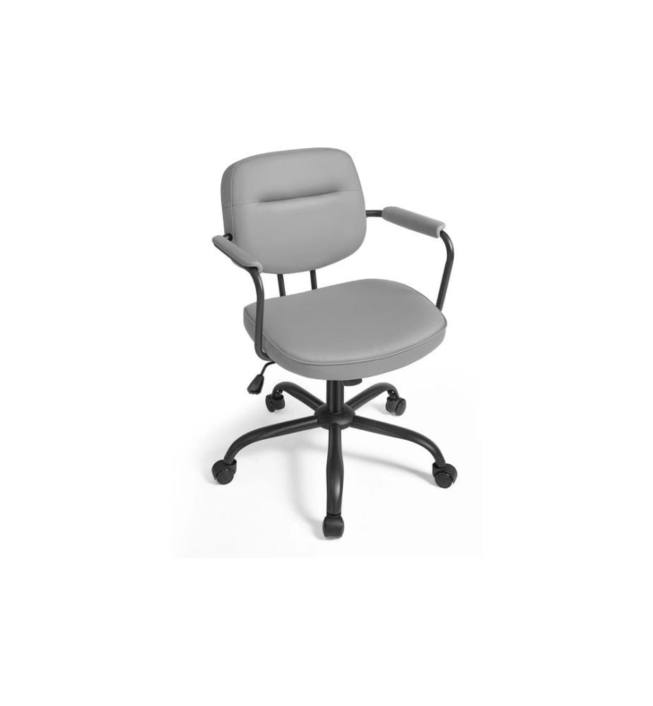 Songmics - Chaise de bureau avec dossier rembourré et accoudoirs, Gris