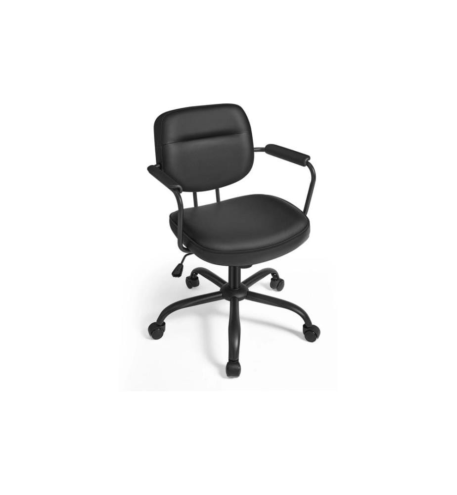 Songmics - Chaise de bureau avec dossier rembourré et accoudoirs, Noir