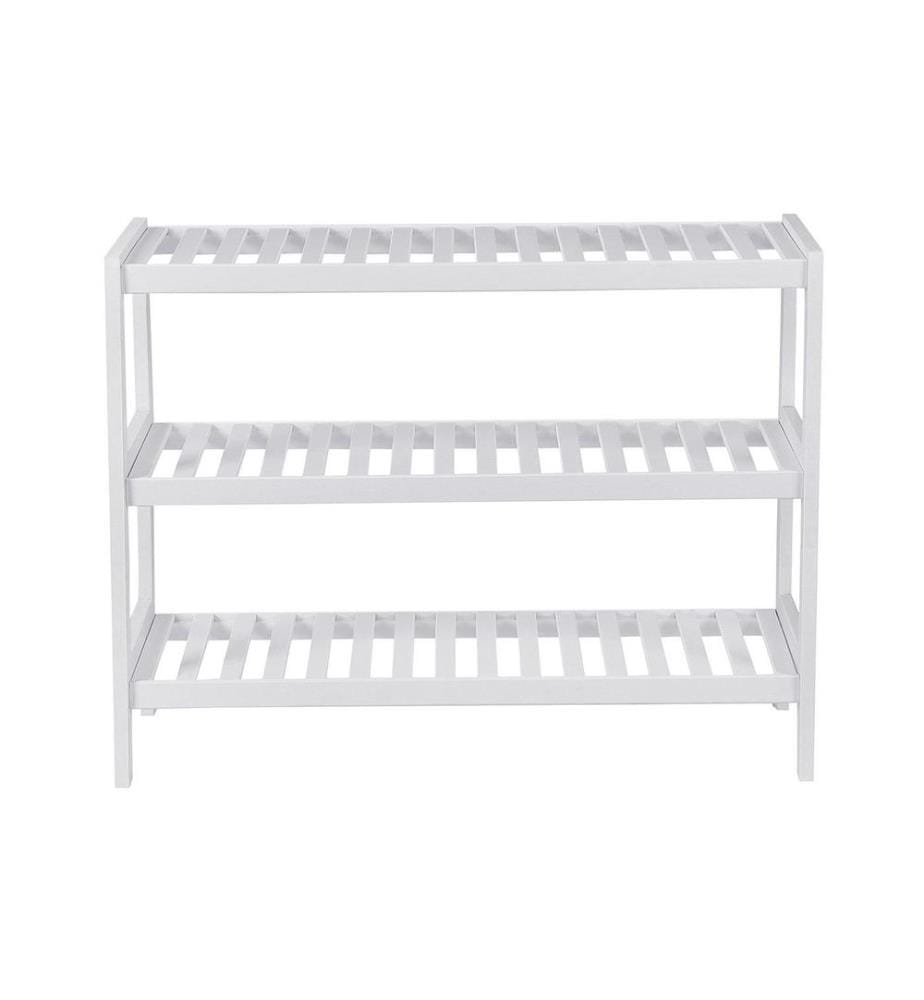 Songmics - Étagère à chaussures en bambou, Blanc