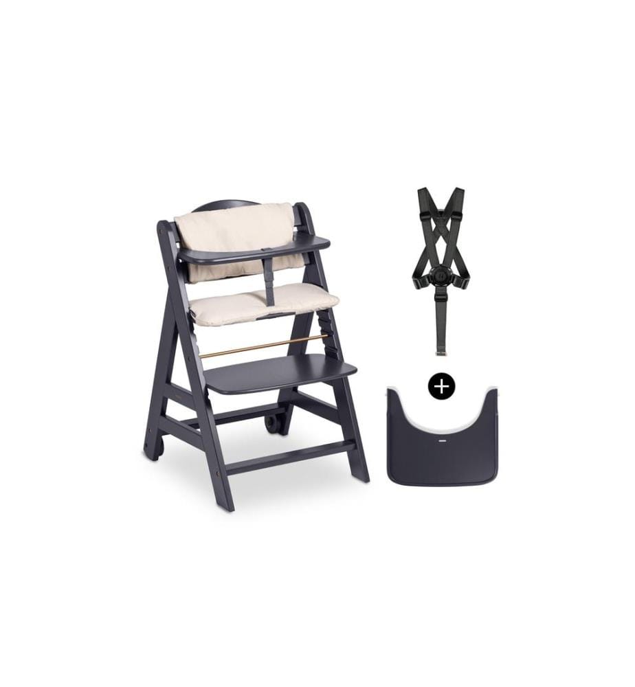 HAUCK - Chaise haute en escalier Beta+ Dark Grey