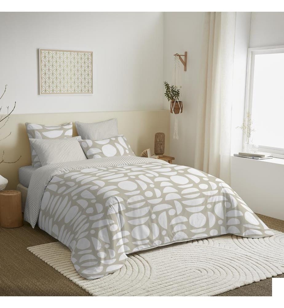 Pack Complet Housse de couette Imprimé 220 x 240 cm & Drap housse 140 x 190 cm