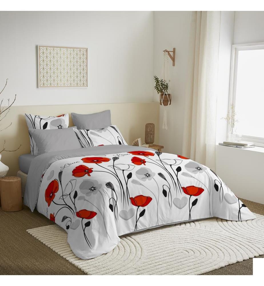 Pack Complet Housse de couette Imprimé 240 x 260 cm & Drap housse 180 x 200 cm