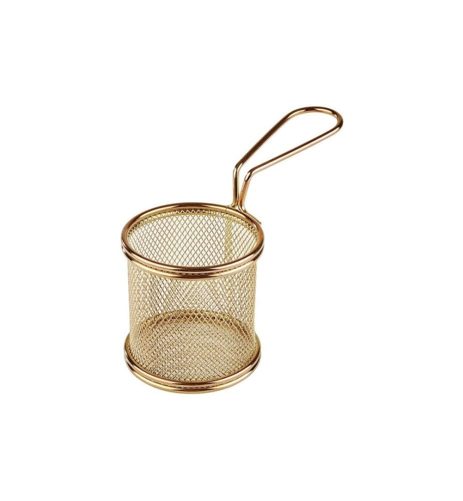 PADERNO - Panier de service Pommes Frites 8 cm x 7.5 cm, 1 Pièce/s, Doré