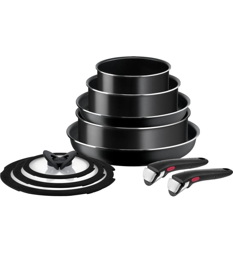 TEFAL - Set de casseroles Ingenio Easy On 10 pièces, Noir