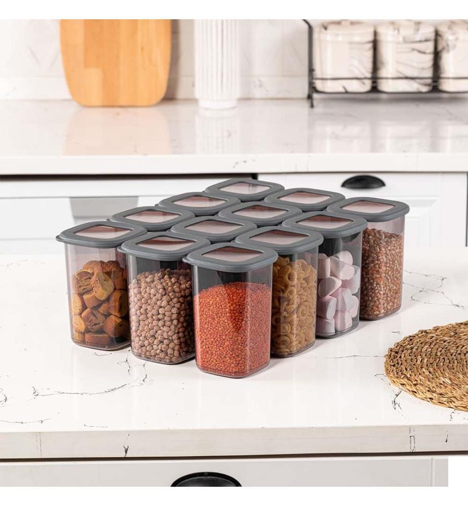 Set de 12 Boîtes de Conservation - Anthracite