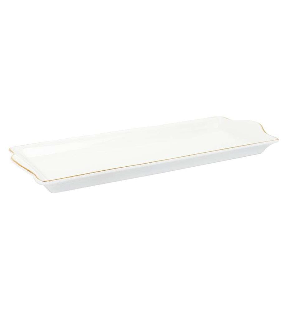 Plat de Service Porcelaine Lisere 34x14 cm