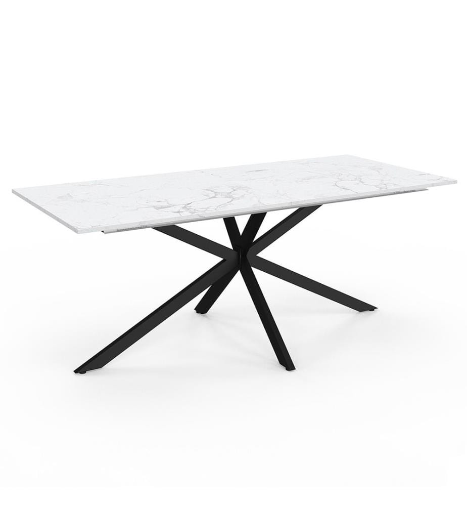 Table Repas Extensible Glam 200-240cm - Blanc et Noir