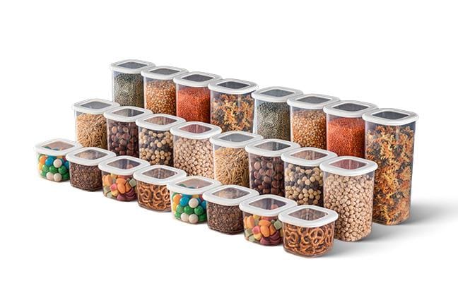 Lot de 24 Boîtes de Conservation - Blanc et Transparent