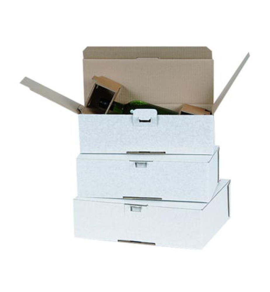 Cartons pour Bouteilles de Vin, Blanc, Premium, 370 x 125 x 101 mm, Lot de 10 Pièces