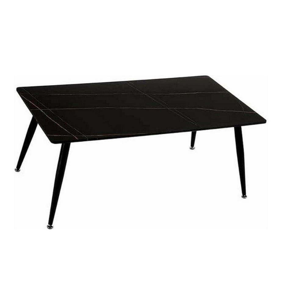 Table Basse Marbre Noir Métal Mélamine Bois MDF