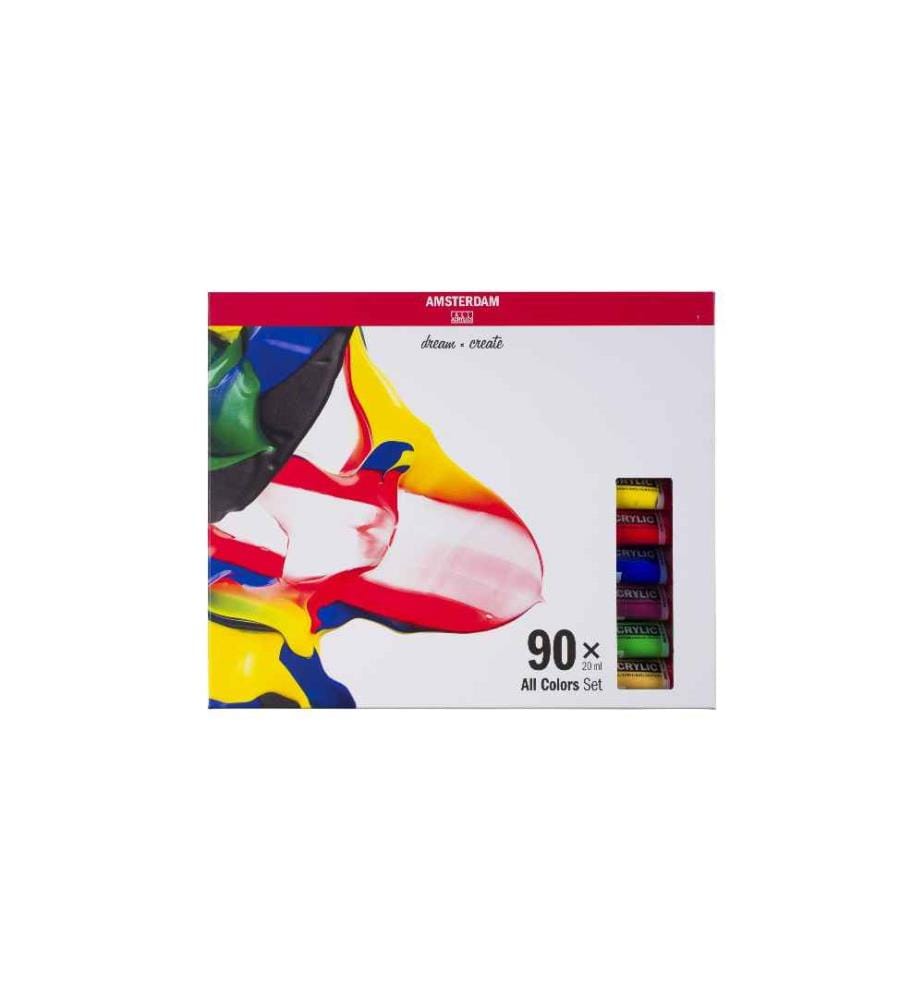 Peinture acrylique Standard 90 tubes à 20 ml
