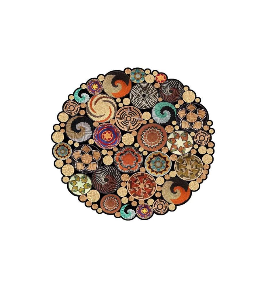 Tapis, Camel, Bleu, Rouge, Vert, Noir, 100% Polyester, 60 x 60 cm