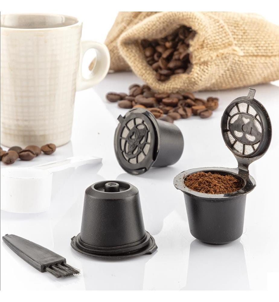 Lot de 3 capsules de café réutilisables Recoff - Noir