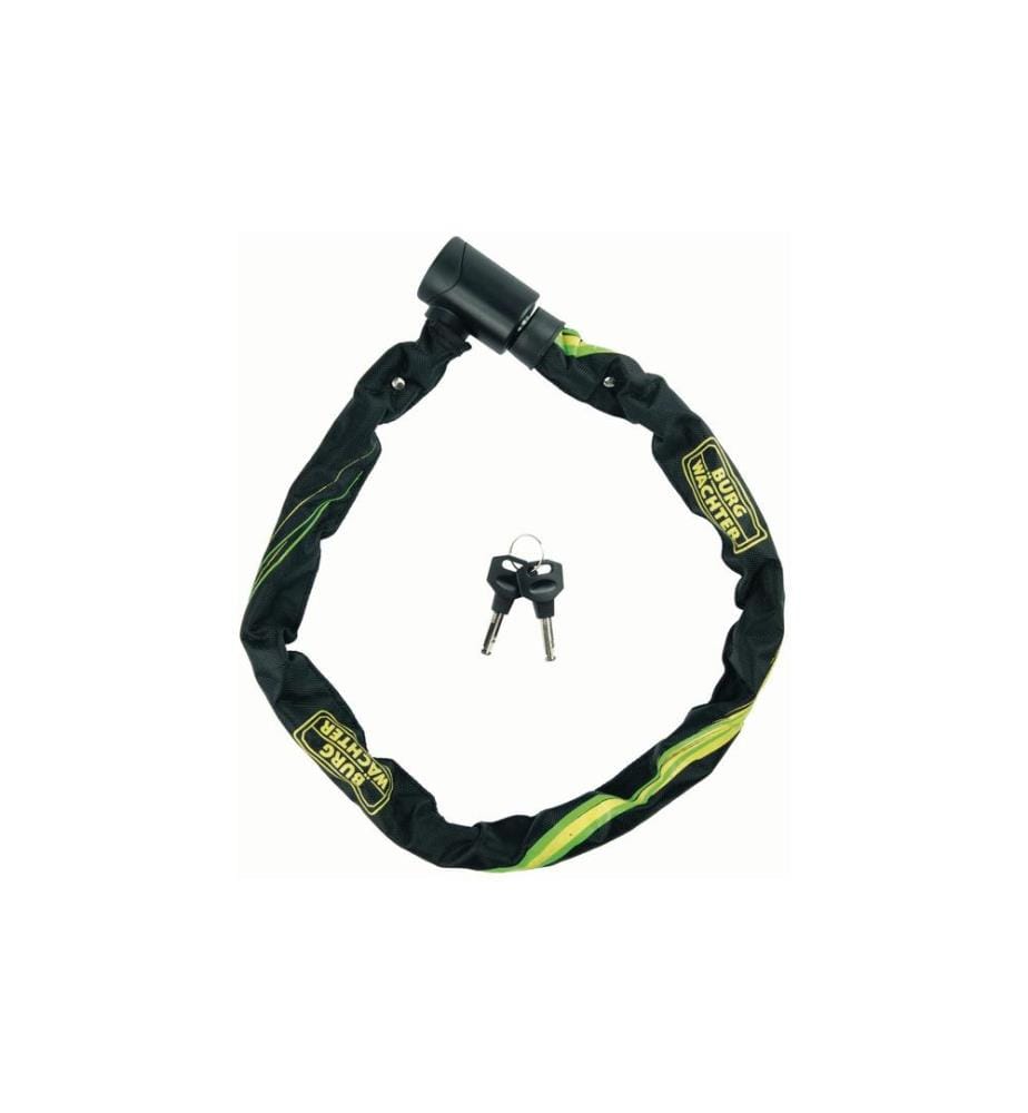 Burgwächter Antivol pour vélo Serrure à chaîne à cylindre noire 90 cm