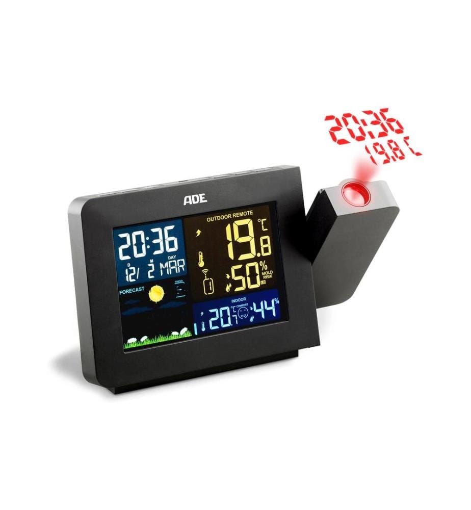 ADE - Station météo avec capteur extérieur radio Noir