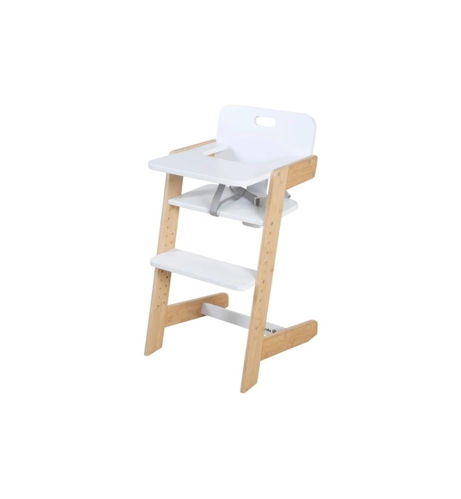 ROBA - Chaise haute en escalier Nature Up Brun clair/Blanc