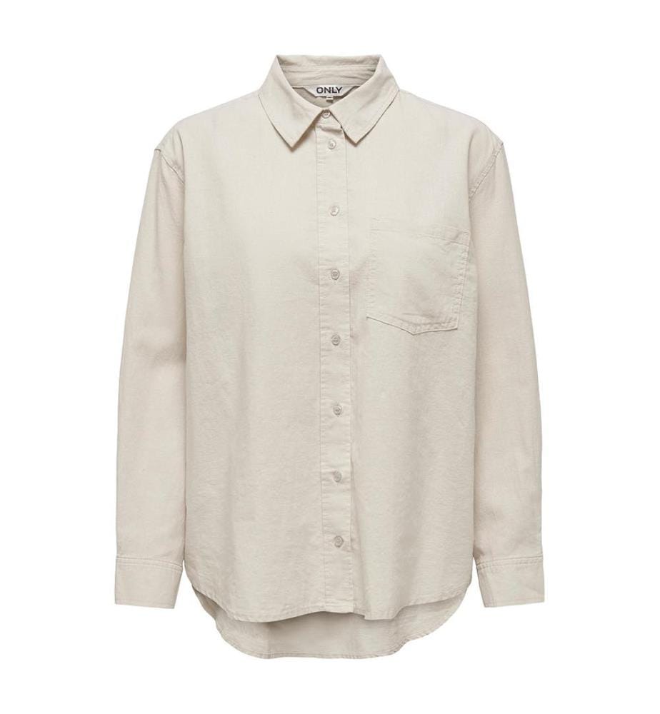 Chemise Unie en Lin Mélangé - Moonbeam