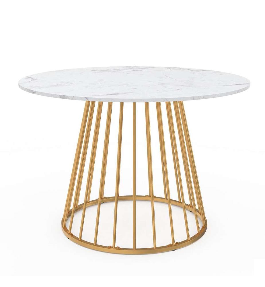 Table de Repas Adelle 110 cm - Marbre et Noir