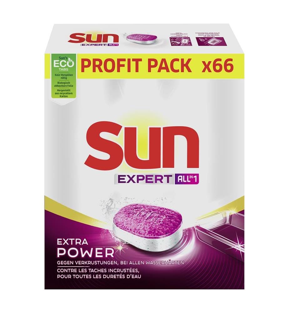 Tablettes pour Lave-Vaisselle SUN All-in-1 Expert Extra Power - 5 x 66 Tablettes