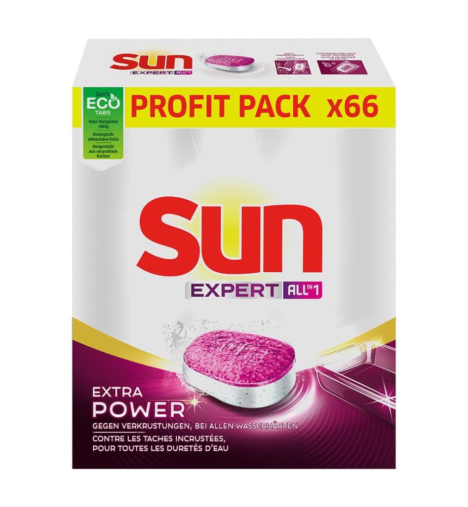Tablettes pour Lave-Vaisselle SUN All-in-1 Expert Extra Power - 66 Tablettes