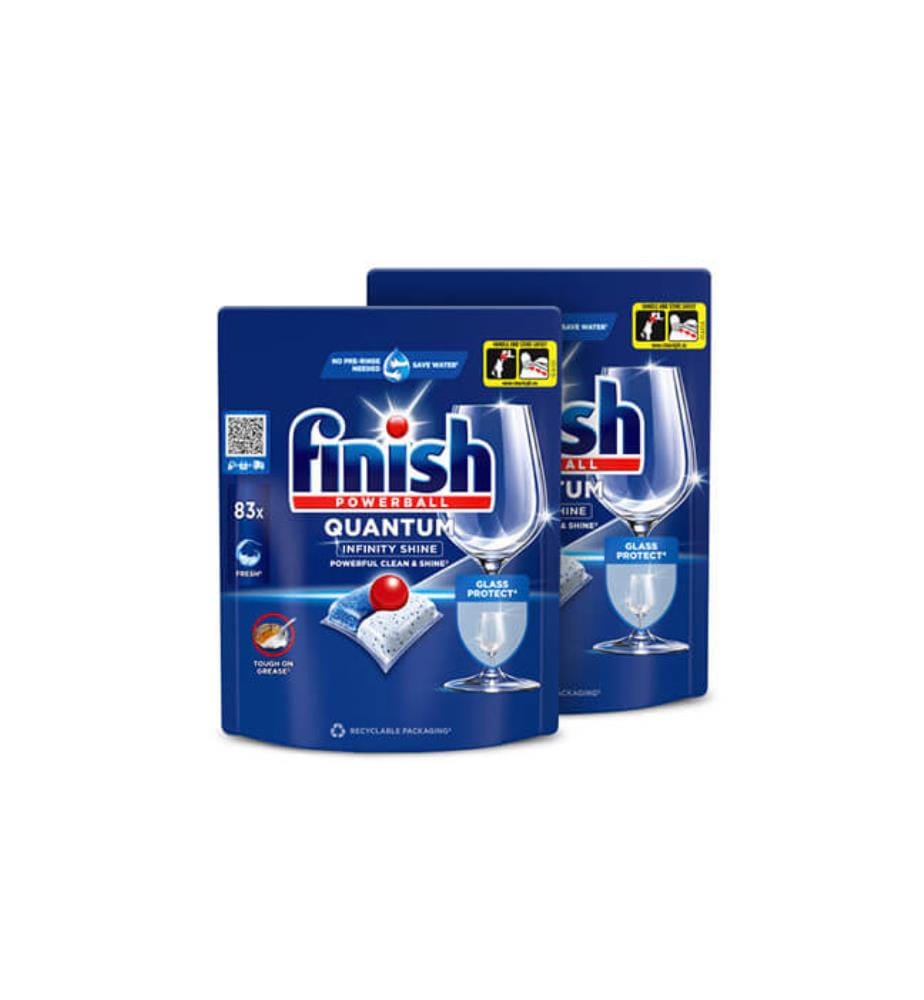Finish Lot de 2 Packs de 83 Tablettes Lave-Vaisselle Quantum Inifity Shine