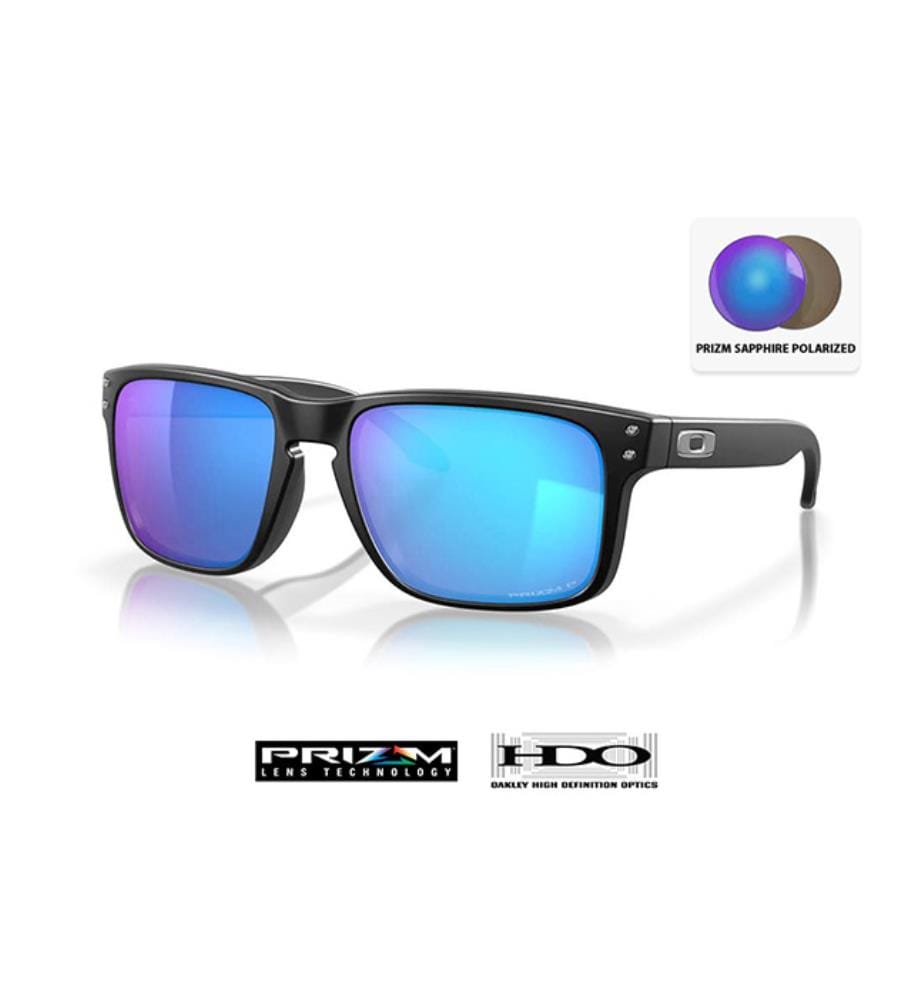 Oakley Lunettes de Soleil Polarisées Holbrook - Verres Prizm Sapphire - Monture Noir