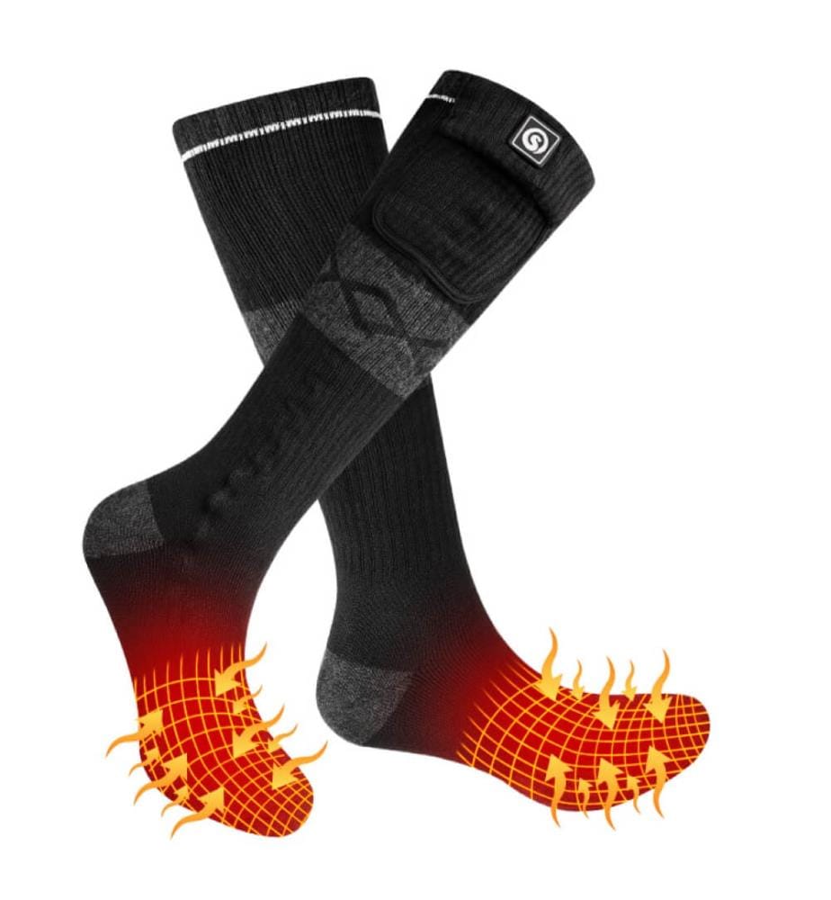 Chaussettes Chauffantes avec Batteries Rechargeables - Anthracite