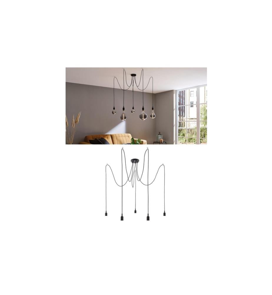 PAULMANN - Lampe suspendue Neordic Ketil 5-lampes, E27 Noir