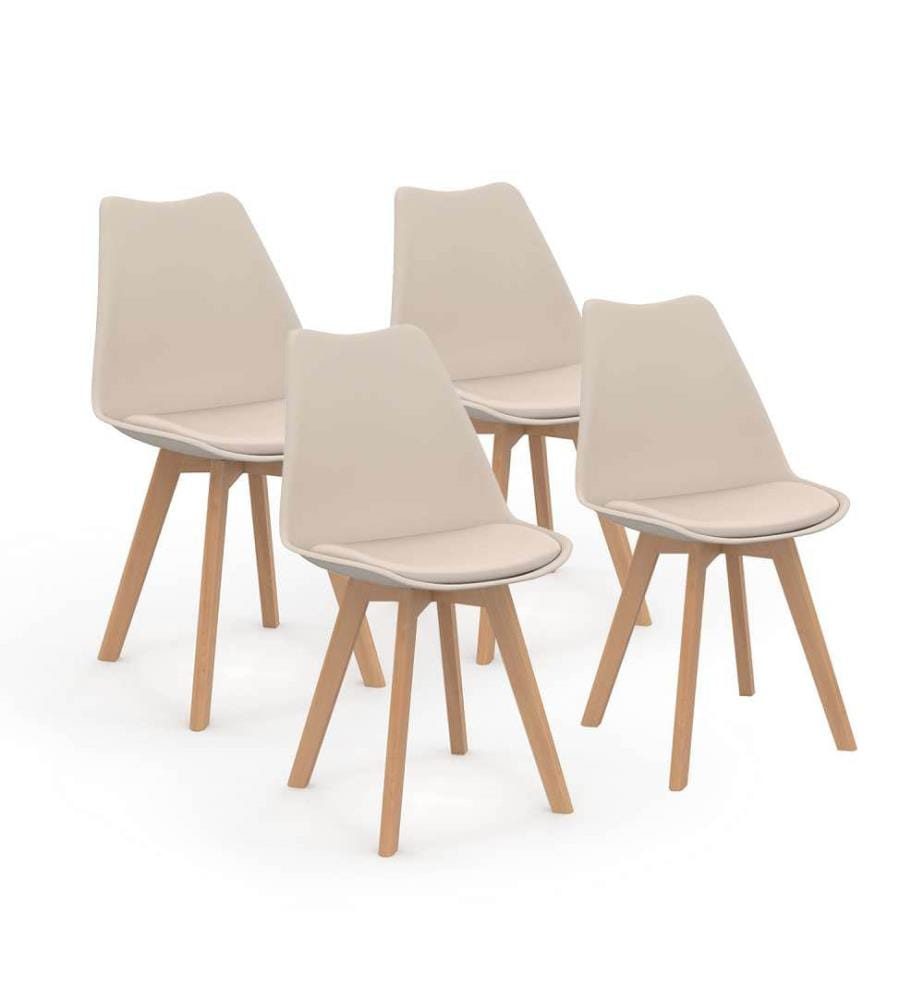 Lot de 4 Chaises Nordia 46 x 51 x 79.5 cm - Beige