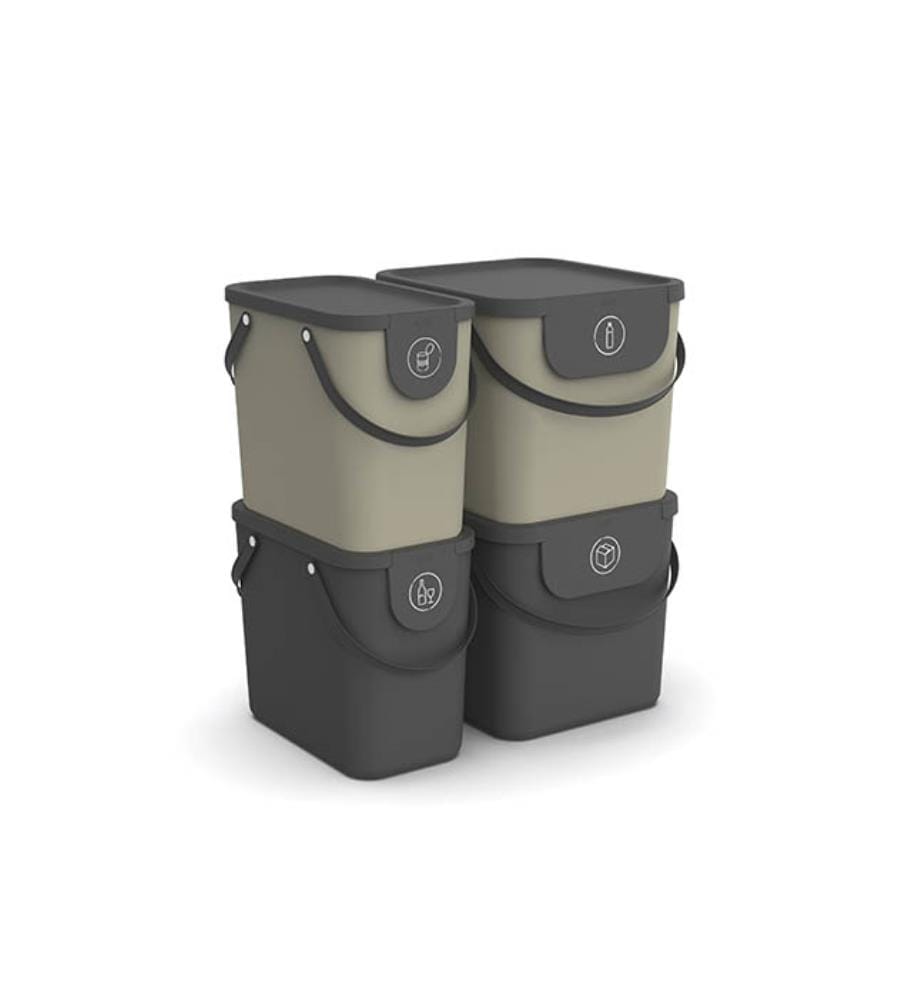 Set de 4 Systèmes de Recyclage Empilables Albula - 2 x 25 L & 2 x 40 L