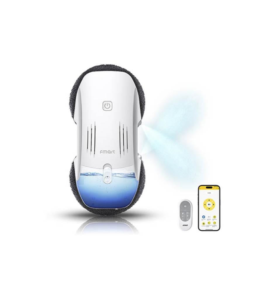 Robot Nettoyeur de Vitres T10 Pro avec Double Pompe à Eau à Pulvérisation Bidirectionnelle - Blanc