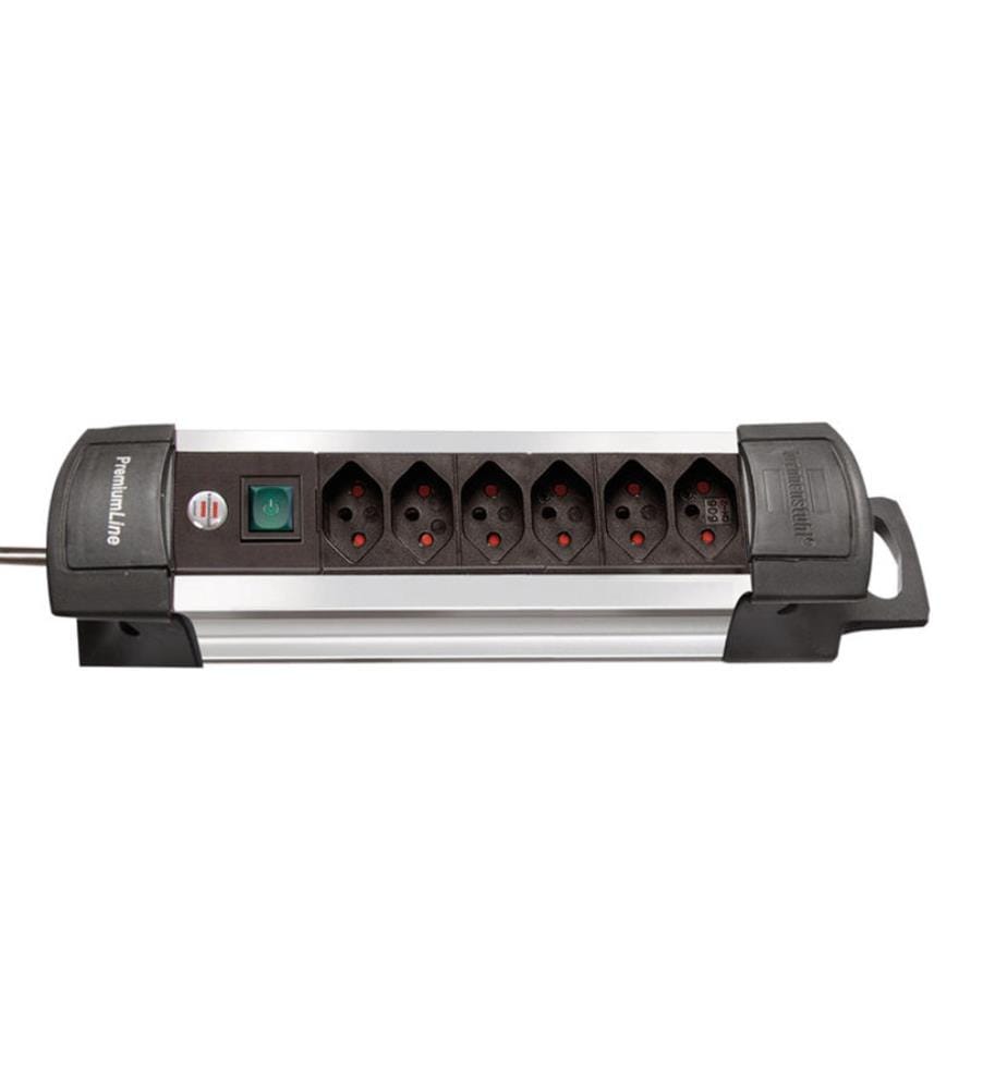 Prolongateur multiprise Premium-Alu-Line 6 prises 3m H05VV-F 3G1,5 (CH)