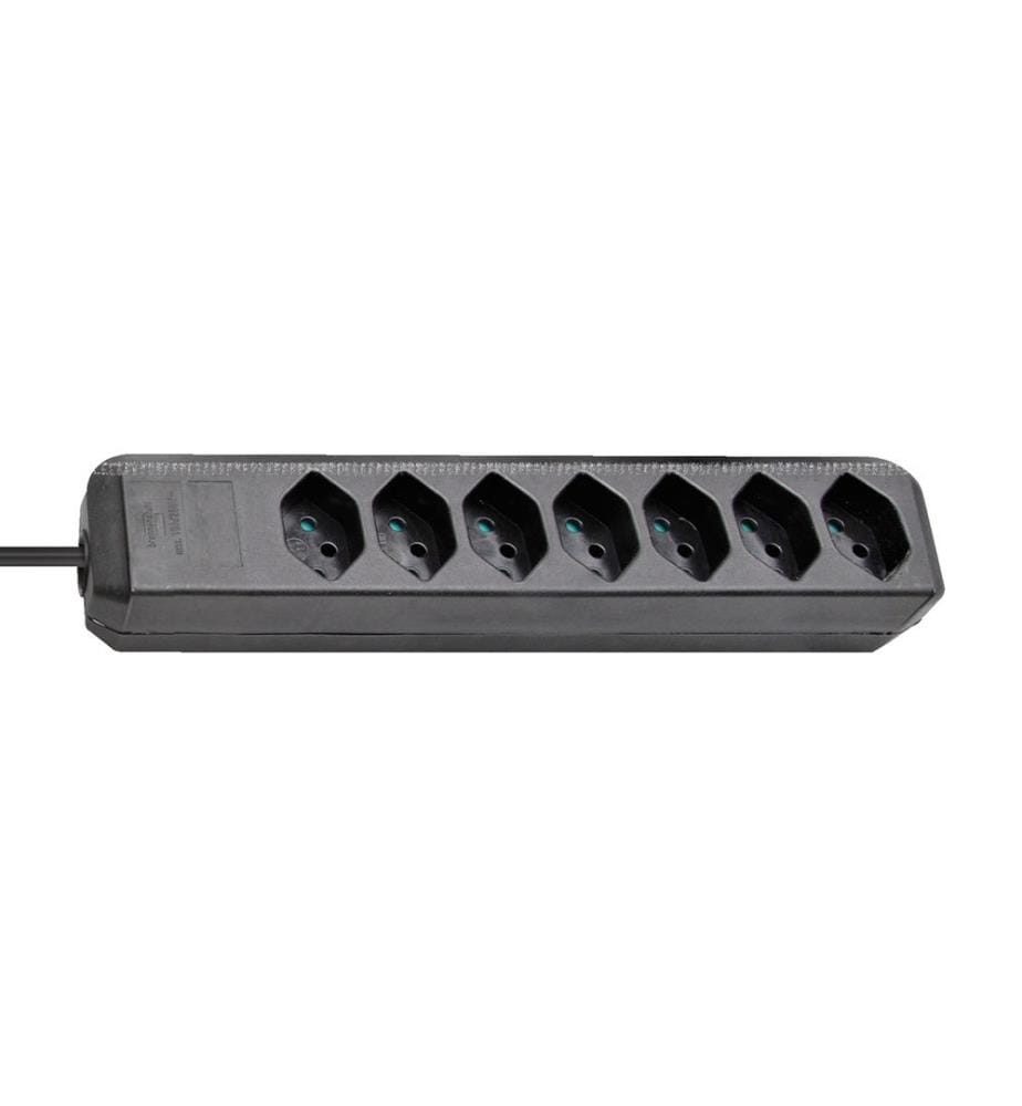 Prolongateur multiprise Eco-Line 7 prises noir 2m H05VV-F 3G1,0 *CH*