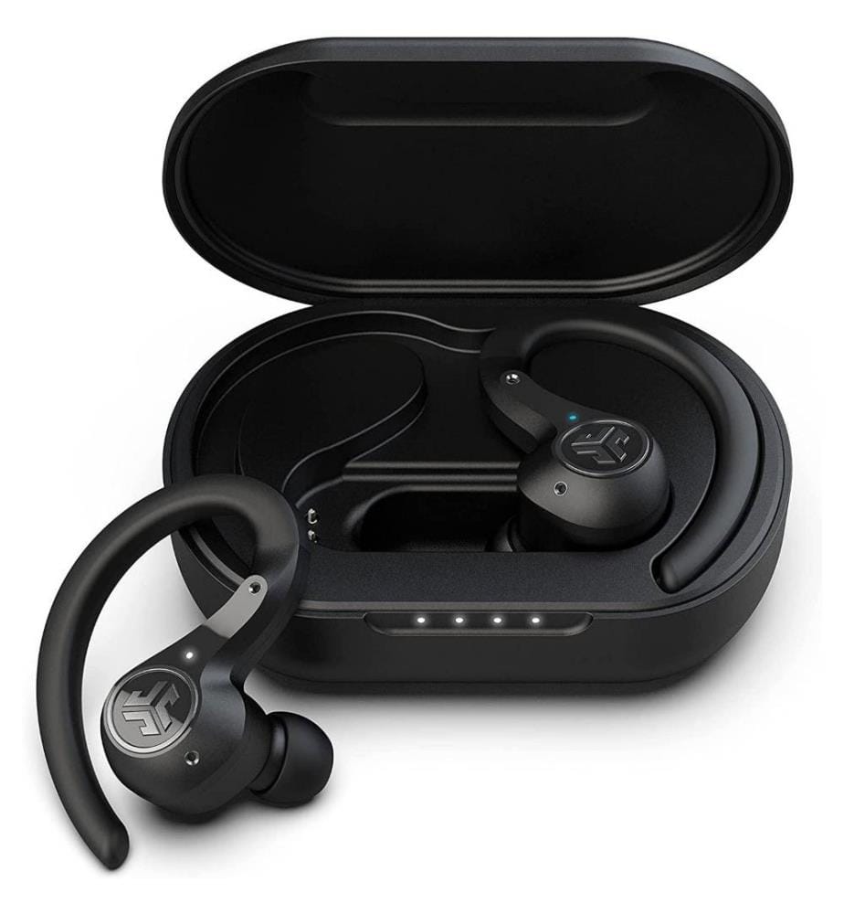 JLab Epic Air Sport ANC Ecouteurs Bluetooth sans Fil True Wireless, Casque Sport avec Boîtier de Charge USB, Casque Réduction de Bruit Active ANC, Indice d’Etanchéité IP66, Son Personnalisé EQ3, Noir