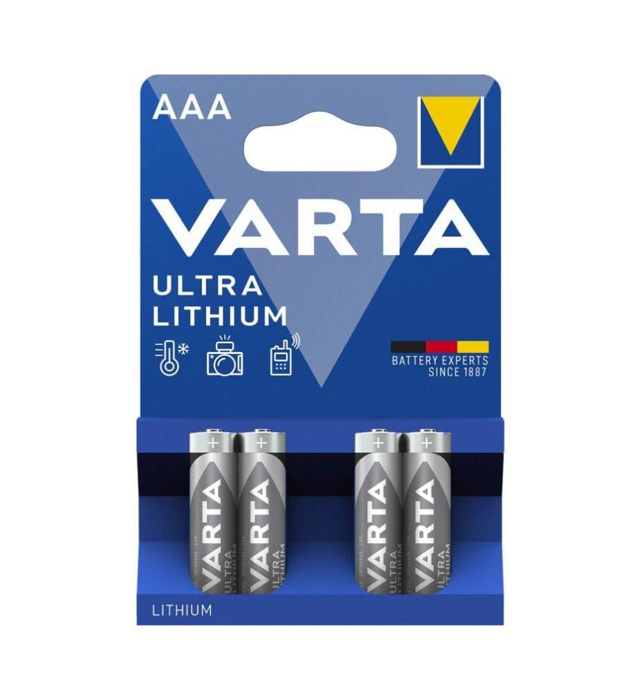 Ultra Lithium AAA (LR03) - 4 Pièces