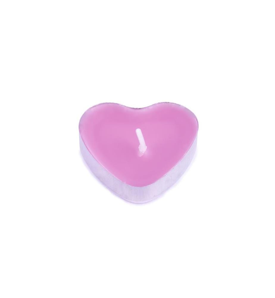 PAJOMA - Bougie chauffe-plat en forme de cœur Rose, 50 pièces